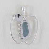 Raw Aquamarine Silver Pendant