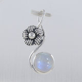 Rainbow Moonstone Silver Pendant