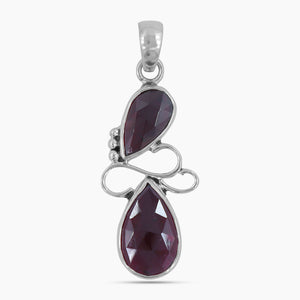 925 Sterling Silver Garnet Pendant