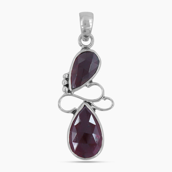 925 Sterling Silver Garnet Pendant
