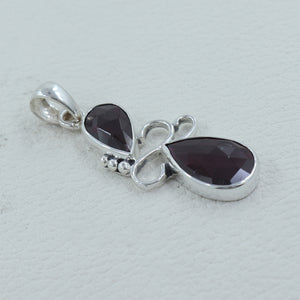 925 Sterling Silver Garnet Pendant