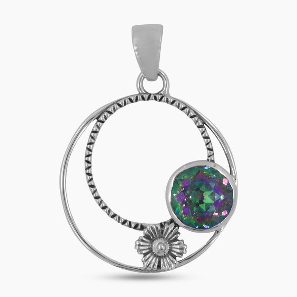 925 Sterling Silver Mystic Quartz Pendant