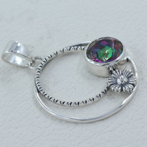 925 Sterling Silver Mystic Quartz Pendant