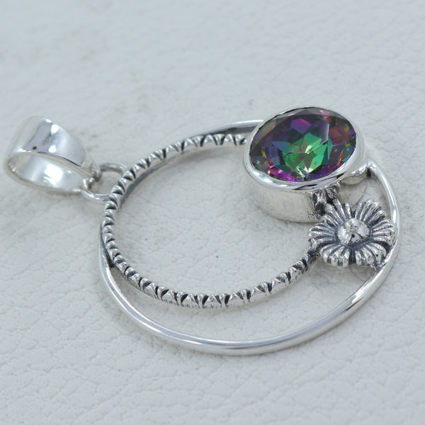 925 Sterling Silver Mystic Quartz Pendant