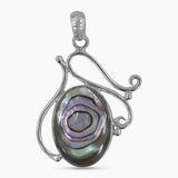 925 Sterling Silver Abalone Shell Pendant