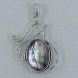 925 Starling Silver Abalone Shell Pendant