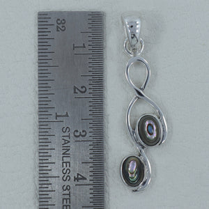 925 Sterling Silver Abalone Shell Pendant