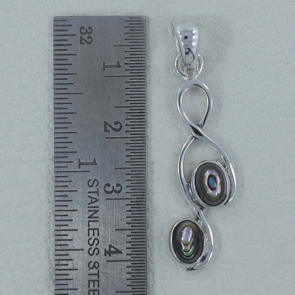 925 Sterling Silver Abalone Shell Pendant
