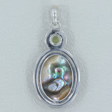 Abalone Shell With Amethyst Gemstone Silver Pendant