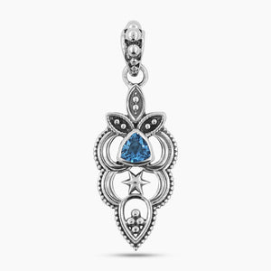 925 Sterling Silver Blue Topaz Designer Pendants