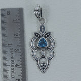 Gorgeous Blue Topaz  Gemstone - 925 Sterling Silver Designer Pendant