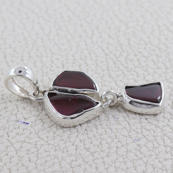 925 Sterling Silver Garnet Pendant
