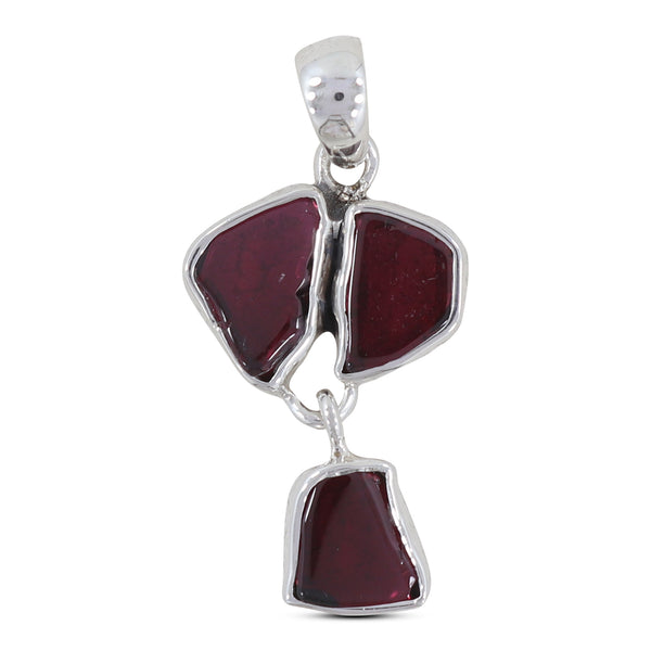 925 Sterling Silver Garnet Pendant