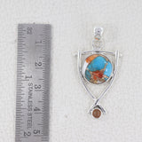 925 Silver Spiny Oyster Turquoise Pendant