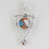 925 Silver Spiny Oyster Turquoise Pendant