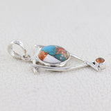 925 Silver Spiny Oyster Turquoise Pendant