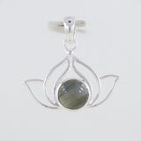 925 Silver Labradorite Lotus Pendant