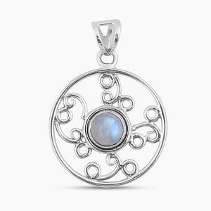 Rainbow Moonstone Silver Pendants
