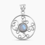 Rainbow Moonstone Silver Pendants
