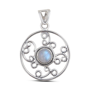 Rainbow Moonstone Silver Pendants