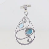 925 Sterling Silver Larimar Pendant