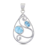 925 Sterling Silver Larimar Pendant