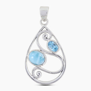 925 Sterling Silver Larimar Pendants