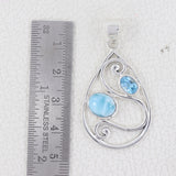 925 Sterling Silver Larimar Pendant