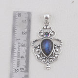 Rainbow Moonstone 925 Sterling Silver Pendant