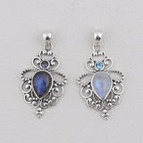 Rainbow Moonstone 925 Sterling Silver Pendant