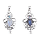 Rainbow Moonstone 925 Sterling Silver Pendant