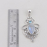 Rainbow Moonstone 925 Sterling Silver Pendant