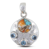 Spiny Oyster Turquoise Silver Pendant