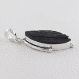 925 Silver Raw Black Tourmaline Pendant