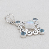 Rainbow Moonstone Silver Jewelry Set