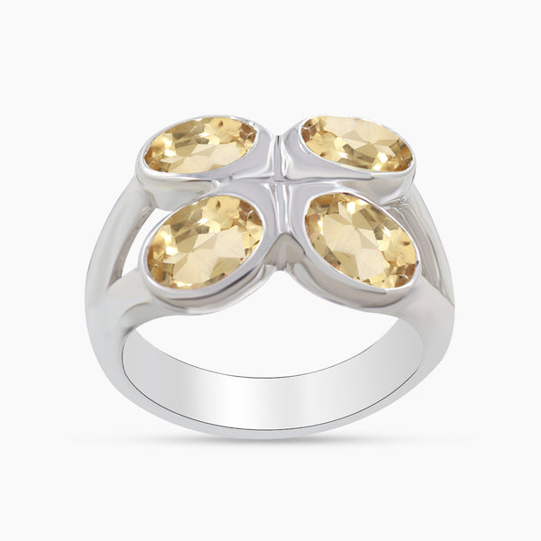 Citrine Silver Rings