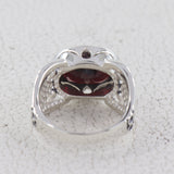 Natural Garnet Birthstone Silver Ring