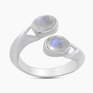 Rainbow Moonstone Silver Rings