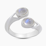 Rainbow Moonstone Silver Rings