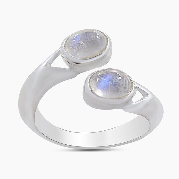 Rainbow Moonstone Silver Rings