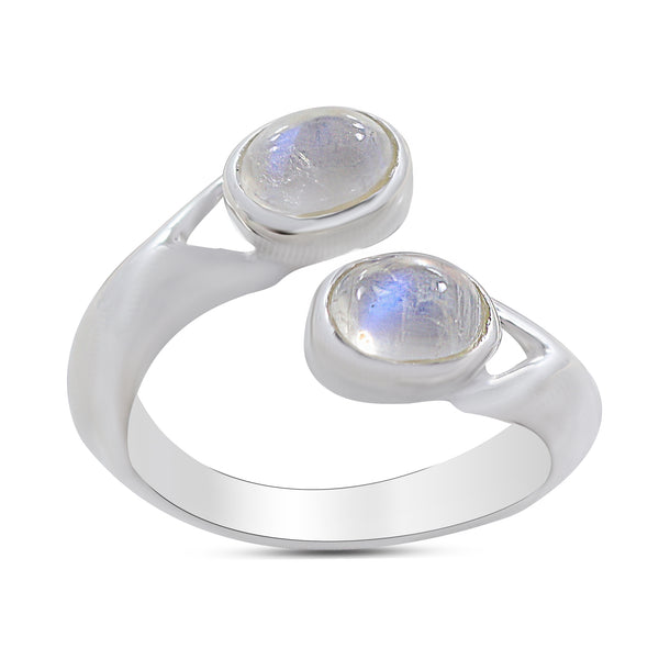 Rainbow Moonstone Silver Rings