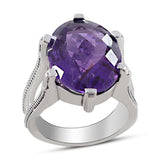 Beautiful Natural Amethyst Sterling Silver Rings