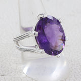 Beautiful Natural Amethyst Sterling Silver Rings