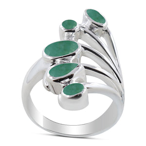 Emerald Silver Ring