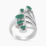 Emerald Silver Rings