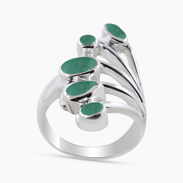 Emerald Silver Rings