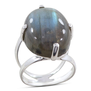 Labradorite Gemstone Sterling Silver Ring Jewelry