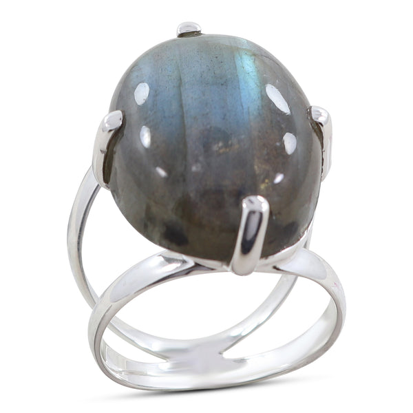 Labradorite Gemstone Sterling Silver Ring Jewelry
