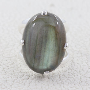 Labradorite Gemstone Sterling Silver Ring Jewelry