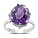 Natural Amethyst Silver Ring